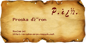 Proska Áron névjegykártya